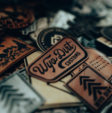 Custom leather patch WYO DIRT 