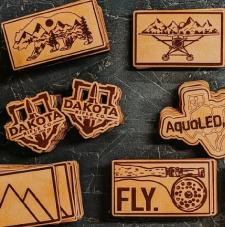 Custom Leather Patch Hats variety of shapes and sizes